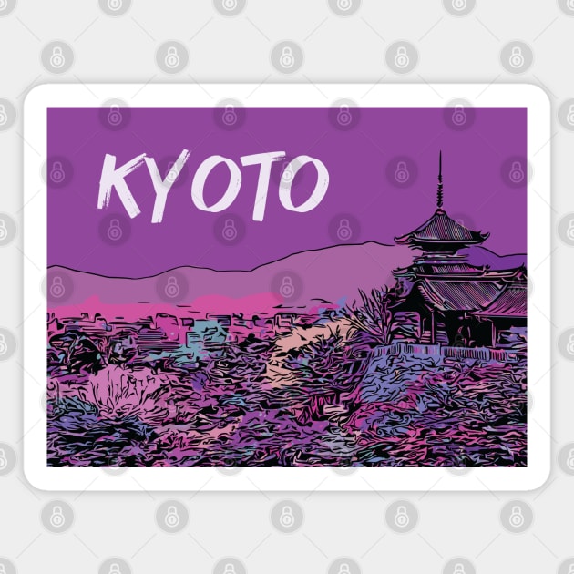 Kyoto - Japanese City Pop Aesthetic Magnet by Lakeric